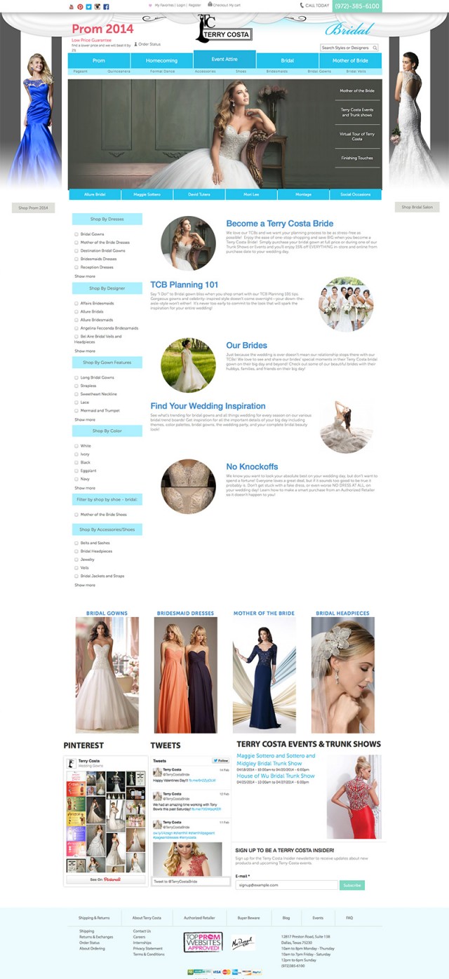 Terry Costa Bridal Landing Page